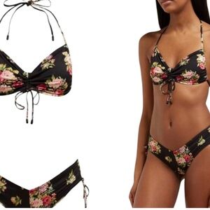 Zimmermann Black Floral Bikini Set
